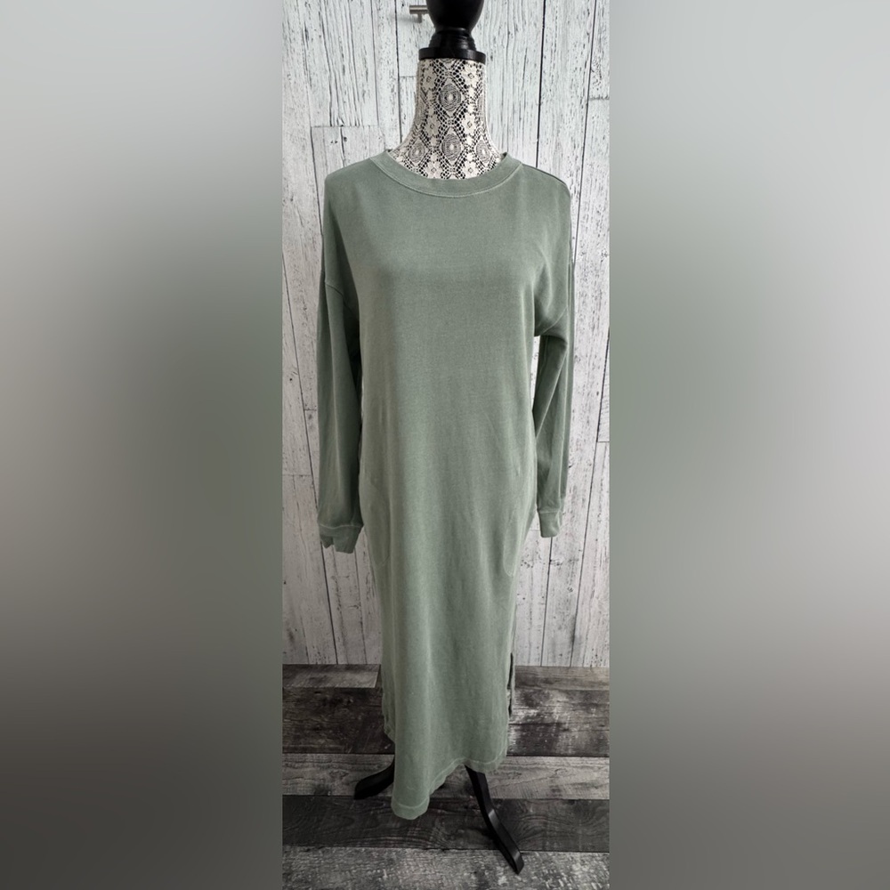 Old Navy Long/Midi Jersey Sweater Dress, Sage Green, Sz Small, EUC, H1